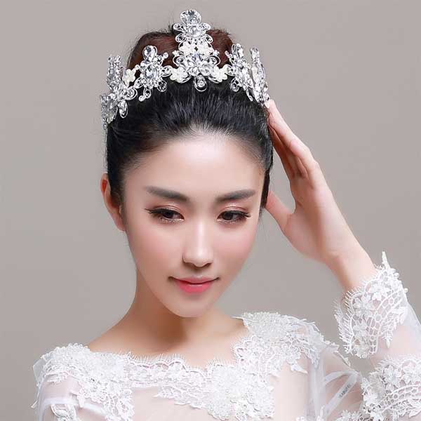 5Cgo 521873342679 千色新娘歐美新娘大皇冠頭飾水鑽王冠結婚髪飾品女王婚紗配飾髪飾  GSX76000