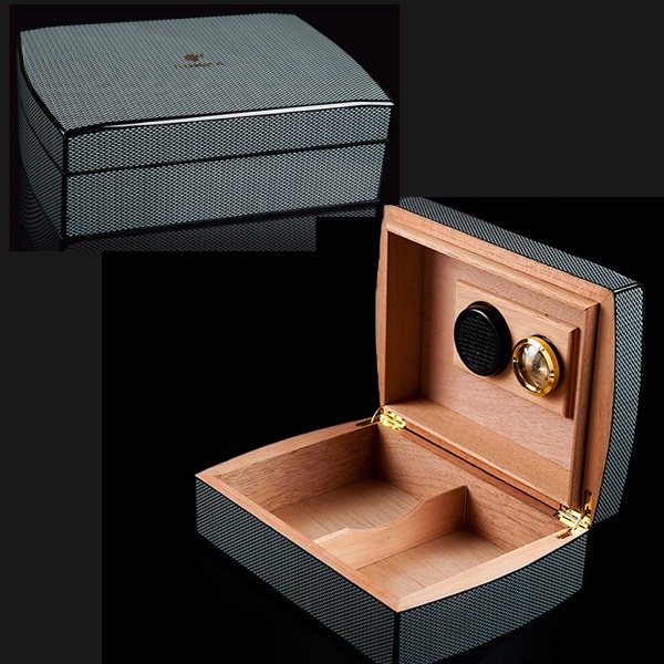 5Cgo 22279535598 雪茄盒COHIBA高希霸進口碳纖維雪茄保濕盒雪松木雪茄櫃可加保濕液 AGL03200