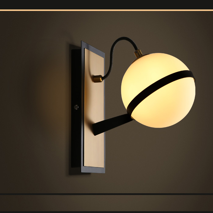 5Cgo 539730485168 北歐簡約創意個性壁燈風格客廳宿舍臥室床頭牆燈具現代簡約創意個性月亮球玻璃壁燈LWY00100