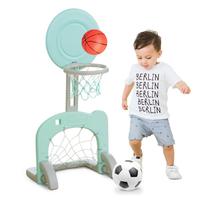 5Cgo 560134222609 兒童籃球架足球門二合一幼兒園室內戶外玩具可升降送球院子室內運動用品戶外親子玩具遊戲 AGL04100